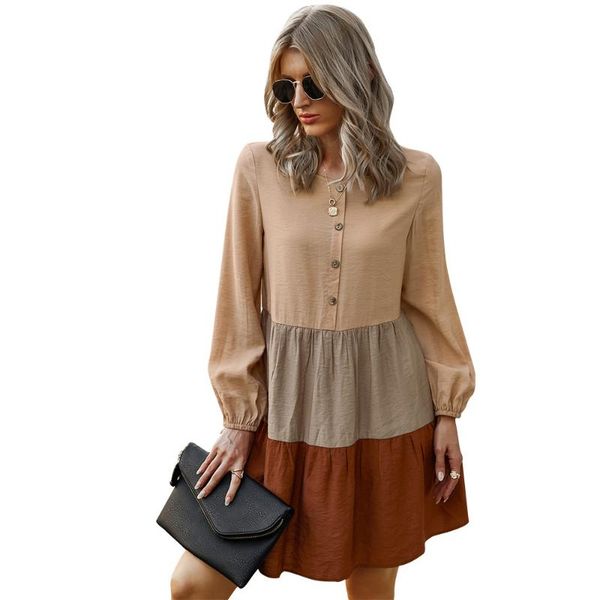 casual dresses forerun women patchwork dress 2021 spring lantern long sleeve o neck ruffle mini vestidos robe femme, Black;gray
casual dresses forerun women patchwork dress 2021 spring lantern long sleeve o neck ruffle mini vestidos robe femme, Black;gray