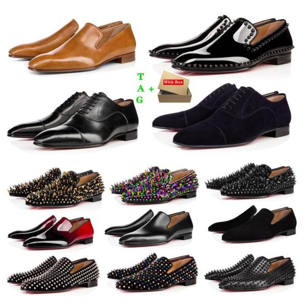 famous brand mens red bottoms shoes designers low flat rivets man business banquet dress shoe luxurys patent suede spikes genuine stylist le, Black
famous brand mens red bottoms shoes designers low flat rivets man business banquet dress shoe luxurys patent suede spikes genuine stylist le, Black
