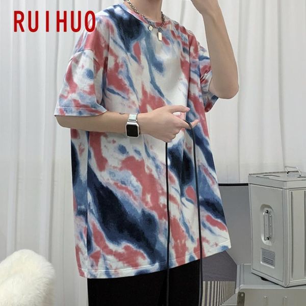 men's t-shirts ruihuo tie dye short sleeve cotton t-shirt men harajuku streetwear tshirt clothing summer hip hop 3xl 2021 arrivals, White;black
men's t-shirts ruihuo tie dye short sleeve cotton t-shirt men harajuku streetwear tshirt clothing summer hip hop 3xl 2021 arrivals, White;black