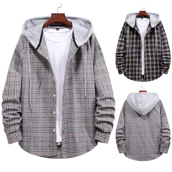 2021 fashion brand new men's couple hooded autumn and winter long-sleeved plaid shirt jacket 1uns c61j, Black;brown
2021 fashion brand new men's couple hooded autumn and winter long-sleeved plaid shirt jacket 1uns c61j, Black;brown