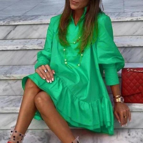 casual dresses fashion streetwear loose ruffle dress women v neck lantern long sleeve mini shift white black red green vestidos, Black;gray
casual dresses fashion streetwear loose ruffle dress women v neck lantern long sleeve mini shift white black red green vestidos, Black;gray
