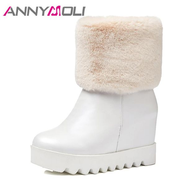 boots annymoli mid calf bootswinter women snow plush wedge high heel fur warm shoes platform red white big size 42 43, Black
boots annymoli mid calf bootswinter women snow plush wedge high heel fur warm shoes platform red white big size 42 43, Black