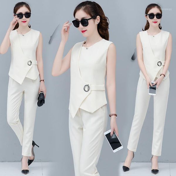 summer wear women fashion suit pants vestidos chiffon sleeveless office style two-piece outfit o neck trousers costume women's tracksui, Gray
summer wear women fashion suit pants vestidos chiffon sleeveless office style two-piece outfit o neck trousers costume women's tracksui, Gray