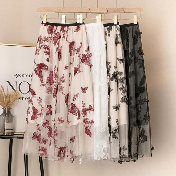 skirts ladies vintage fashion elegant butterfly embroidered gauze skirt summer womens elastic high waist big swing mesh long, Black
skirts ladies vintage fashion elegant butterfly embroidered gauze skirt summer womens elastic high waist big swing mesh long, Black