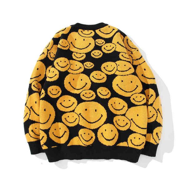 men's sweaters fojaganto oversize autumn winter smile cartoon clothing hip hop streetwear pullover sweater men yo62, White;black 
men's sweaters fojaganto oversize autumn winter smile cartoon clothing hip hop streetwear pullover sweater men yo62, White;black
