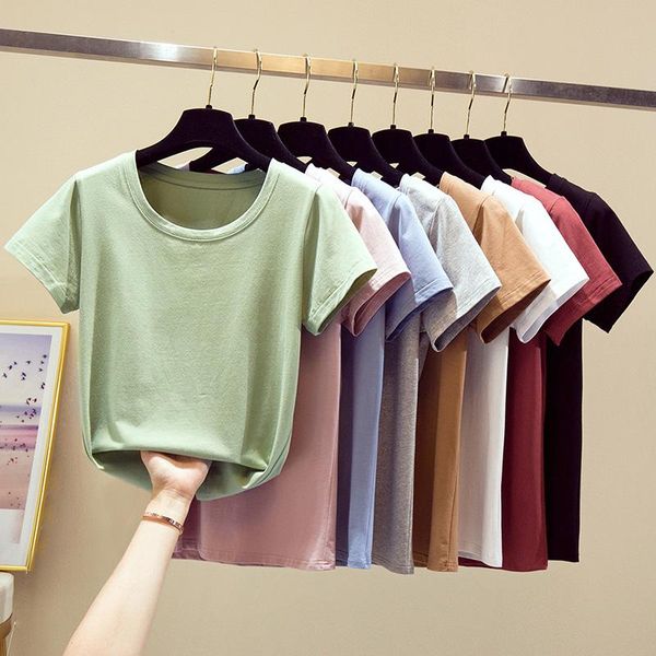 women's t-shirt cotton summer t shirts women o neck short sleeve solid basic slim shirt 2021 fashion brief ladies tshirts plus size, White
women's t-shirt cotton summer t shirts women o neck short sleeve solid basic slim shirt 2021 fashion brief ladies tshirts plus size, White