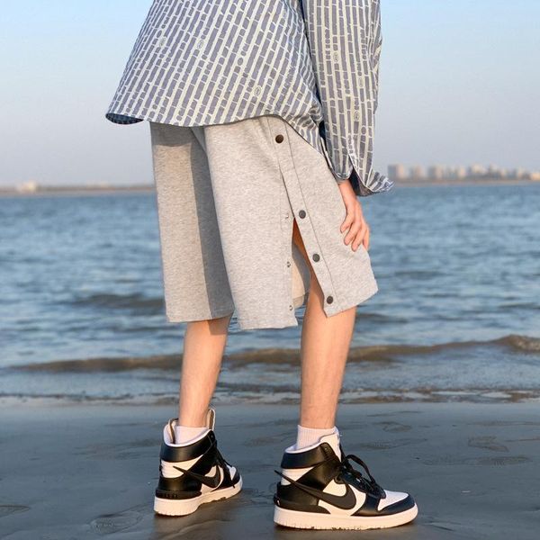 men's shorts summer solid color elastic waist sports loose wild casual boys breasted five-point pants 5-point, White;black
men's shorts summer solid color elastic waist sports loose wild casual boys breasted five-point pants 5-point, White;black