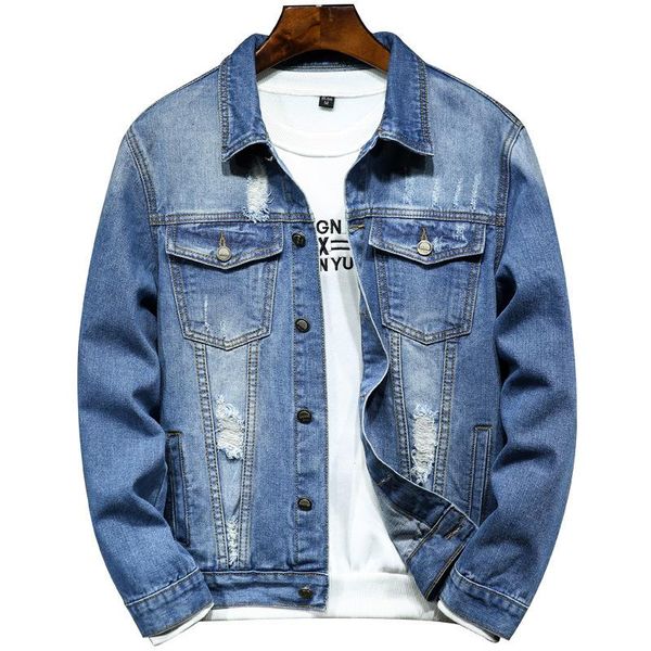 men's jackets man casual mens classic distressed blue denim jacket ripped hole fashion slim fit coat autumn outwear drop clothing, Black;brown
men's jackets man casual mens classic distressed blue denim jacket ripped hole fashion slim fit coat autumn outwear drop clothing, Black;brown