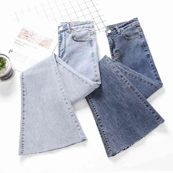 jeans m5631 - korean women's wear spring and autumn 2021 high waisted elastic flannel flared pants for women, Blue
jeans m5631 - korean women's wear spring and autumn 2021 high waisted elastic flannel flared pants for women, Blue