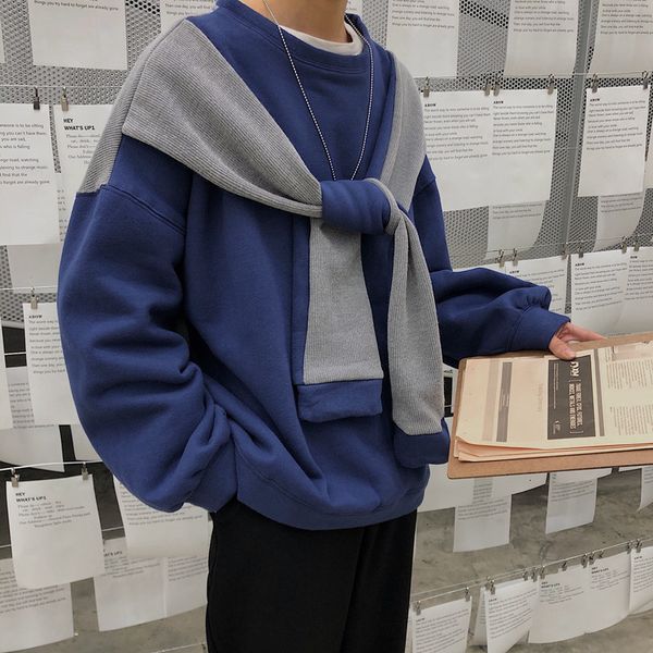 2021 new men's fake two piece coats spelling color clothes thicken hoodie hoodies casual pullover oversized black/blue sweatshirt qrxu
2021 new men's fake two piece coats spelling color clothes thicken hoodie hoodies casual pullover oversized black/blue sweatshirt qrxu