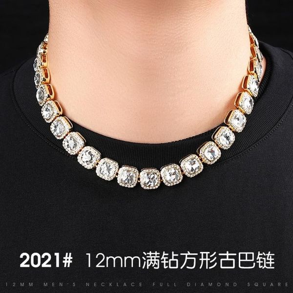 chokers 2021 european and american hip hop men's party holiday gift alloy square glass rock personality cuban necklace, Golden;silver
chokers 2021 european and american hip hop men's party holiday gift alloy square glass rock personality cuban necklace, Golden;silver