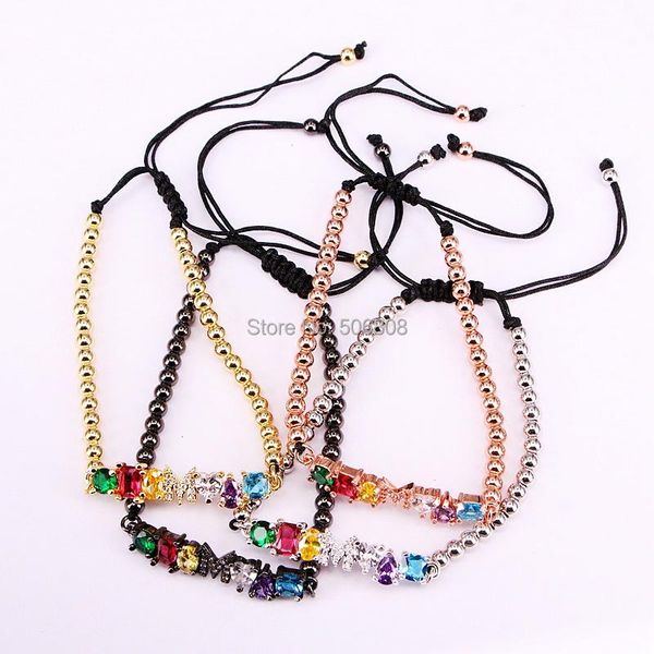 charm bracelets 6pcs micro pave cz letter m bar with copper beads bracelet braided bangles rainbow series jewelry, Golden;silver
charm bracelets 6pcs micro pave cz letter m bar with copper beads bracelet braided bangles rainbow series jewelry, Golden;silver