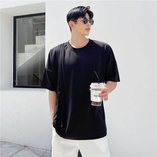 men's t-shirts large size summer asymmetric personalized pleat design loose solid short sleeve t-shirt korean half thin men tshirt, White;black
men's t-shirts large size summer asymmetric personalized pleat design loose solid short sleeve t-shirt korean half thin men tshirt, White;black