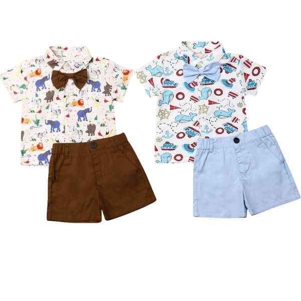 0-5y summer gentleman kids baby boys clothes sets cartoon animal print tie t-shirt pants shorts outfits set, White
0-5y summer gentleman kids baby boys clothes sets cartoon animal print tie t-shirt pants shorts outfits set, White
