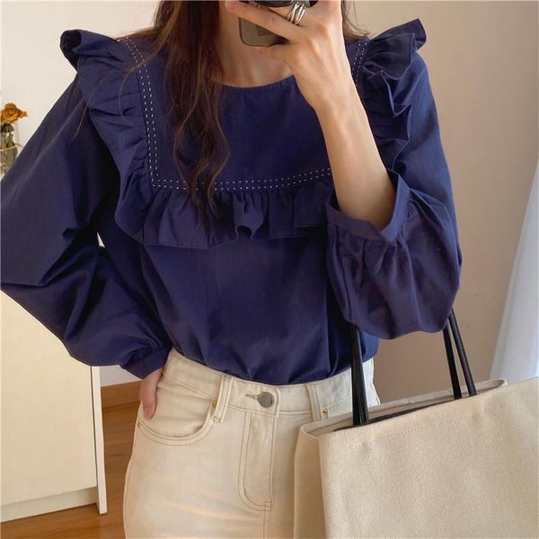 alien kitty korean sweet ruffled bright line solid long sleeve shirts 2021 female versatile fashion elegant autumn blouses, White
alien kitty korean sweet ruffled bright line solid long sleeve shirts 2021 female versatile fashion elegant autumn blouses, White