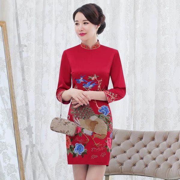 ethnic clothing retro cheongsam dress high-end embroidery wedding daily young improved red chinese year tradition dresses
ethnic clothing retro cheongsam dress high-end embroidery wedding daily young improved red chinese year tradition dresses