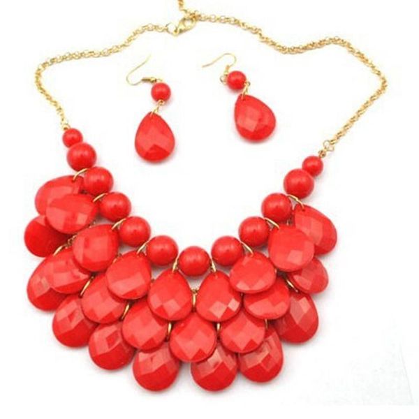 women charms acrylic water drop beaded gift party charming fashion jewellery wedding dress up pendant necklace earrings set, Silver
women charms acrylic water drop beaded gift party charming fashion jewellery wedding dress up pendant necklace earrings set, Silver