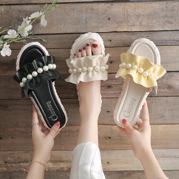 slippers female shoes soft luxury slides string bead platform 2021 comfort summer flat designer basic pu rubber ladies' sl, Black
slippers female shoes soft luxury slides string bead platform 2021 comfort summer flat designer basic pu rubber ladies' sl, Black