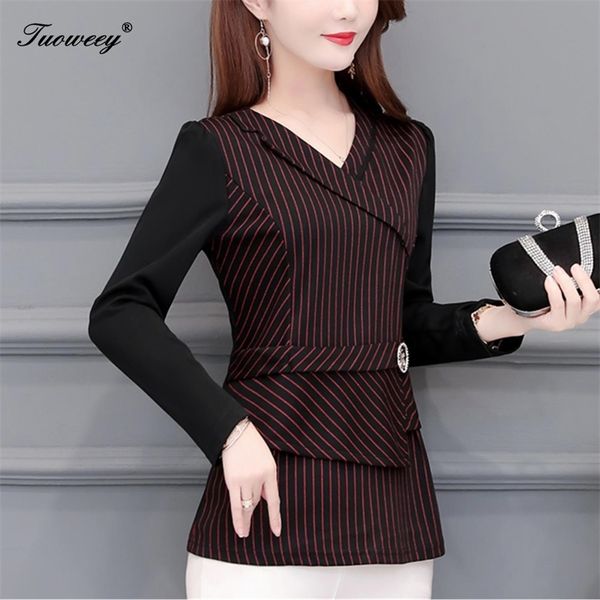 autumn v-neck women's shirts blue striped stand collar long sleeve button split slim women blouse fashion 4xl tide new 210225, White
autumn v-neck women's shirts blue striped stand collar long sleeve button split slim women blouse fashion 4xl tide new 210225, White