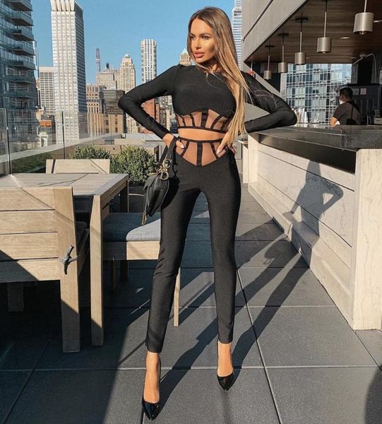 women's two piece pants 2021 women winter long sleeve o neck mesh patchwork black solid set celebrity designer high street, White
women's two piece pants 2021 women winter long sleeve o neck mesh patchwork black solid set celebrity designer high street, White