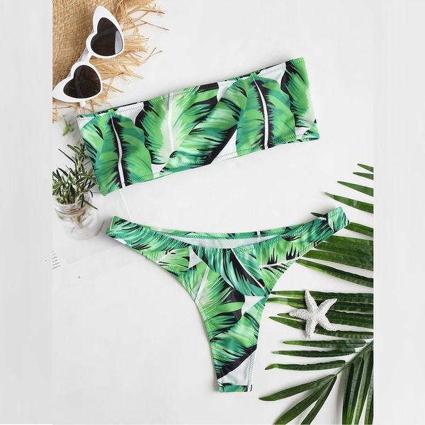 40.# women 2020 flower print high tail bandeau buis bikini set push-up badpak beachwear padded badmode, White;black
40.# women 2020 flower print high tail bandeau buis bikini set push-up badpak beachwear padded badmode, White;black