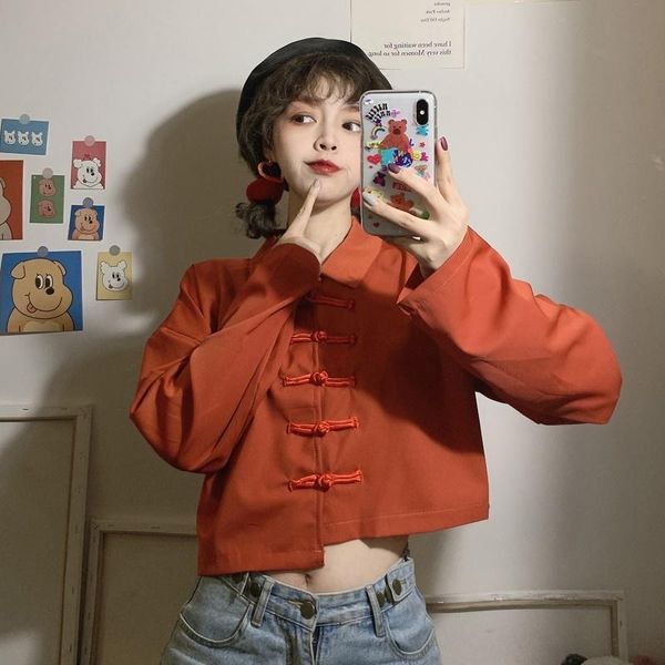 ethnic clothing sweet chinese style kawaii vintage knot full sleeve harajuku buckle shirt women basis solid color blouse 30920, Red
ethnic clothing sweet chinese style kawaii vintage knot full sleeve harajuku buckle shirt women basis solid color blouse 30920, Red