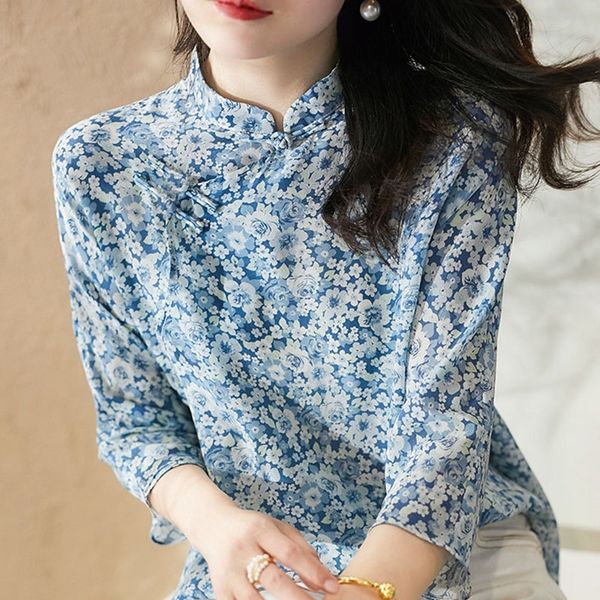chinese style women spring summer chiffon blouses shirts lady casual stand collar printed chinese knot collar blusas dd8952 210315, White
chinese style women spring summer chiffon blouses shirts lady casual stand collar printed chinese knot collar blusas dd8952 210315, White