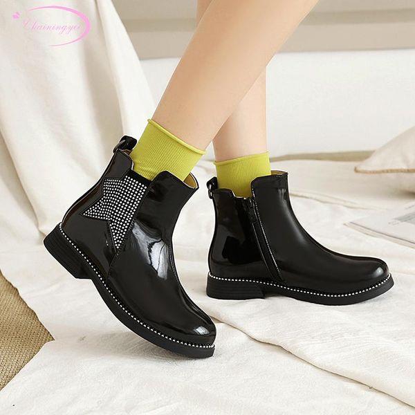 boots party style comfortable round toe paint ankle fashion crystal rivets black pink motorcycle women's shoes big size
boots party style comfortable round toe paint ankle fashion crystal rivets black pink motorcycle women's shoes big size