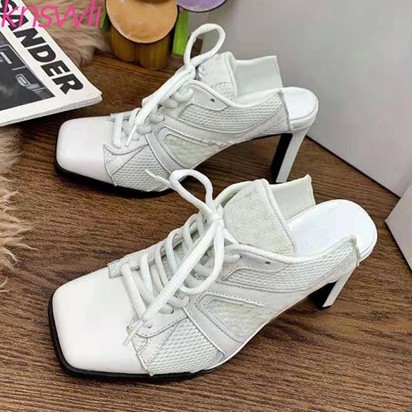 slippers shoes for women square toe mules high heels runway woman leather mesh patchwork heeled, Black
slippers shoes for women square toe mules high heels runway woman leather mesh patchwork heeled, Black