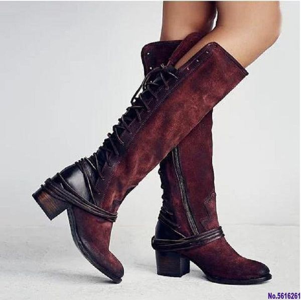 boots winter women knee high flock leather heels lace up shoes ladies cross tied long botas mujer chaussures femme, Black
boots winter women knee high flock leather heels lace up shoes ladies cross tied long botas mujer chaussures femme, Black