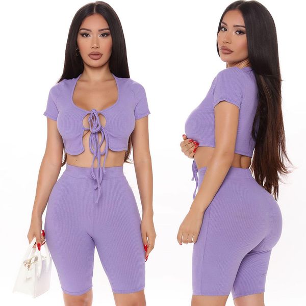 ribbed knit 2 piece sets womens outfits summer lace up crop biker shorts casual cozy lounge wear d97-cg26, White
ribbed knit 2 piece sets womens outfits summer lace up crop biker shorts casual cozy lounge wear d97-cg26, White