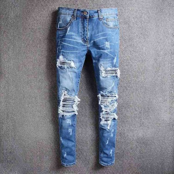 fashion street 513 men's high hole patch beggars jeans korean personality pants am, Blue
fashion street 513 men's high hole patch beggars jeans korean personality pants am, Blue