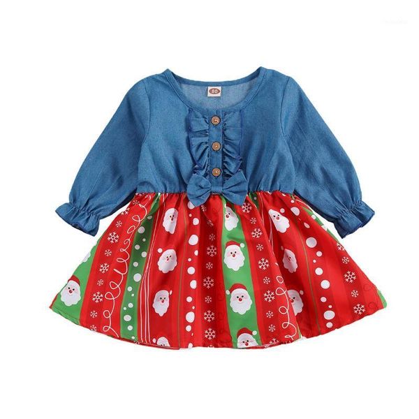 girl's dresses toddler baby girls christmas dress, long sleeve denim patchwork cartoon printed hem mini dress santa party gown 6m-4y1, Red;yellow
girl's dresses toddler baby girls christmas dress, long sleeve denim patchwork cartoon printed hem mini dress santa party gown 6m-4y1, Red;yellow