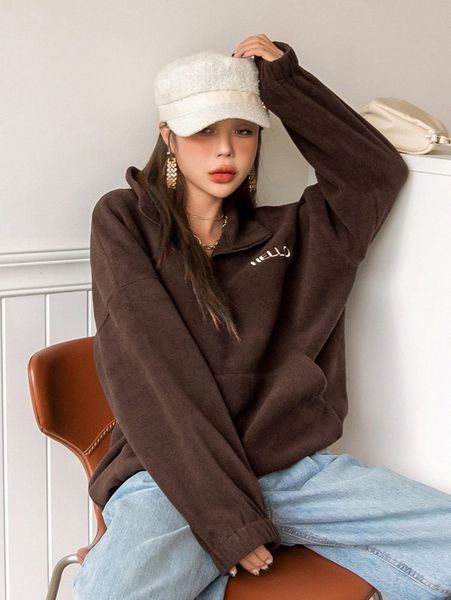 dazy letter embroidery kangaroo pocket drop shoulder oversized pullover g8se#, White;black
dazy letter embroidery kangaroo pocket drop shoulder oversized pullover g8se#, White;black