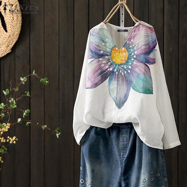 women's blouses & shirts zanzea women bohemian long sleeve shirt autumn blouse female floral printed tunic loose casaul blusas robe fe, White
women's blouses & shirts zanzea women bohemian long sleeve shirt autumn blouse female floral printed tunic loose casaul blusas robe fe, White