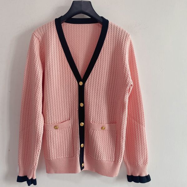 222 2021 runway spring brand same style sweater long sleeve v neck pink white fashion womens clothes womens sc, White;black
222 2021 runway spring brand same style sweater long sleeve v neck pink white fashion womens clothes womens sc, White;black