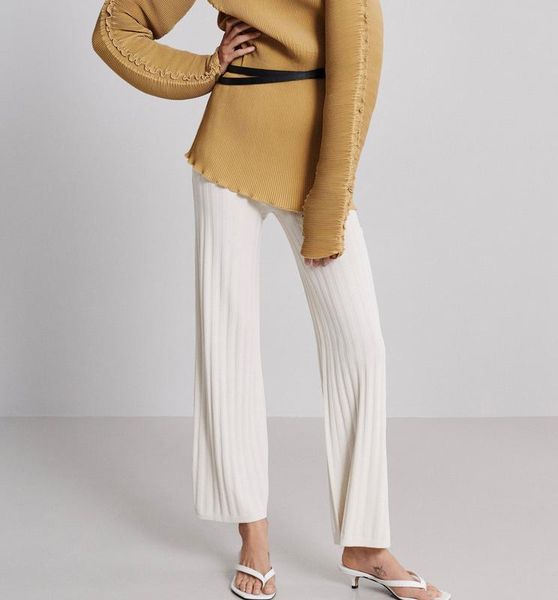 women's pants & capris high waist fashion 2021 white black khaki cour knitted trousers straight pleated women quality, Black;white
women's pants & capris high waist fashion 2021 white black khaki cour knitted trousers straight pleated women quality, Black;white