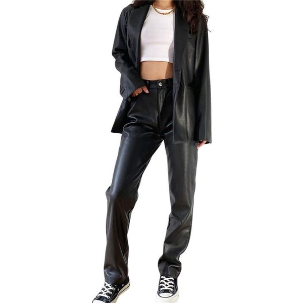women's pants & capris cargo women faux pu leather high waist zipper pockets straight trousers streetwear fall winter solid color, Black;white
women's pants & capris cargo women faux pu leather high waist zipper pockets straight trousers streetwear fall winter solid color, Black;white