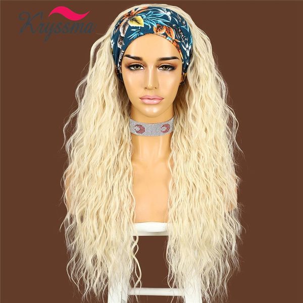 headband wig long wavy blonde kinky curly synthetic wigs for women heat resistant fiber hair wig, Black
headband wig long wavy blonde kinky curly synthetic wigs for women heat resistant fiber hair wig, Black