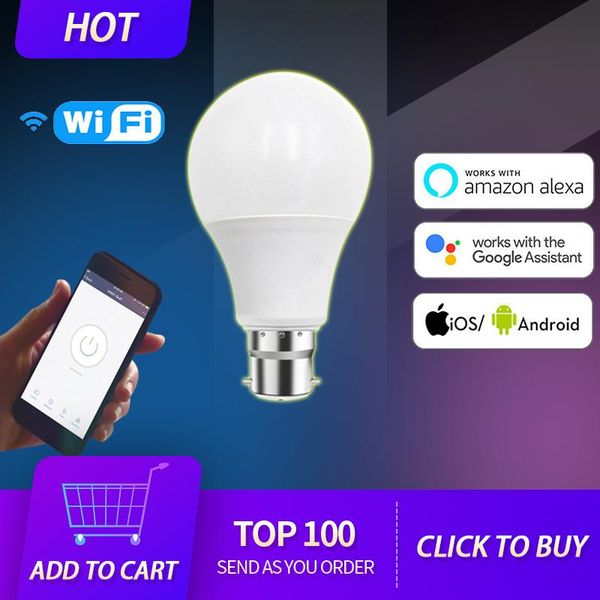 bulbs 15w wifi smart light bulb b22 e27 led lamp work with alexa google home 220/110v white warm accessories
bulbs 15w wifi smart light bulb b22 e27 led lamp work with alexa google home 220/110v white warm accessories