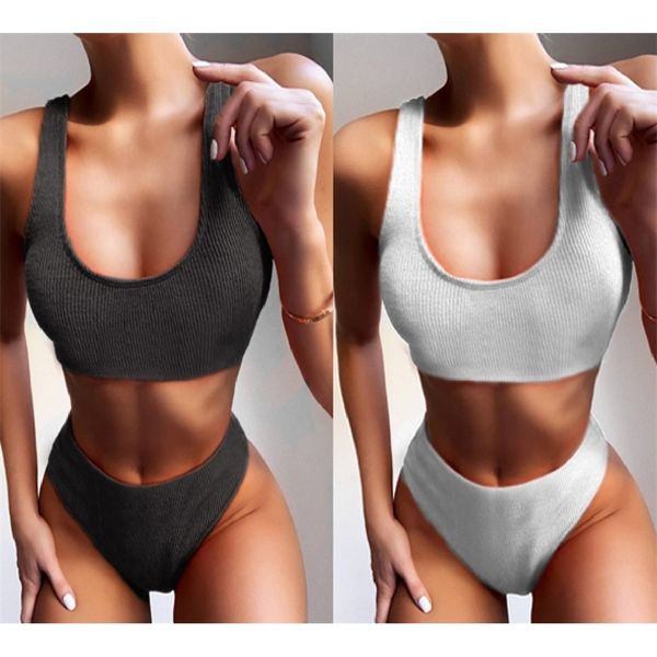 2021 summer new women's bikini swimsuit two piece split, Black;white
2021 summer new women's bikini swimsuit two piece split, Black;white
