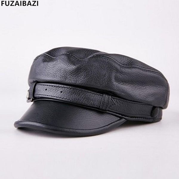 wide brim hats fuzaibazi youth spring fall fashion genuine leather women's men's military trend sheepskin winter flat cap, Blue;gray
wide brim hats fuzaibazi youth spring fall fashion genuine leather women's men's military trend sheepskin winter flat cap, Blue;gray