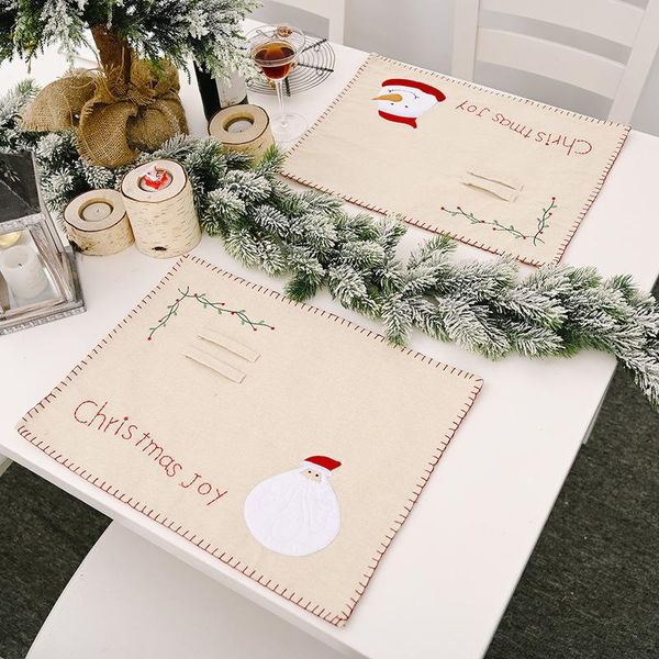 mats & pads christmas linen placemats table non slip heat resistant cutlery mat