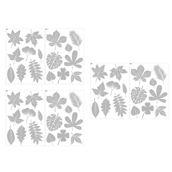 window stickers 3 sets/48pcs clear leaf decal glue-electrostatic film