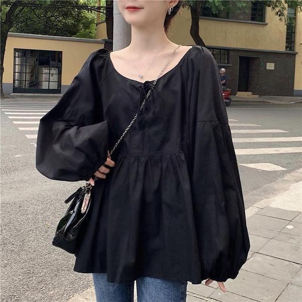 women's blouses & shirts women loose plus size female spring round neck students sweet korean style leisure long sleeve pure color, White
women's blouses & shirts women loose plus size female spring round neck students sweet korean style leisure long sleeve pure color, White