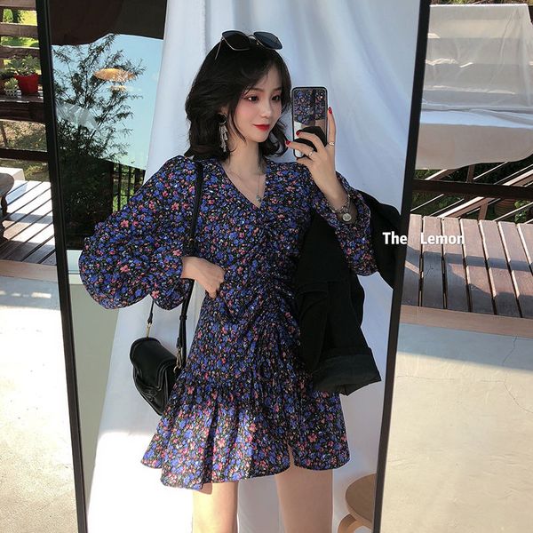 summer new arrival v neck vintage women dress korean flower print long sleeve female dresses ruffles vestidos mujer, Black;gray
summer new arrival v neck vintage women dress korean flower print long sleeve female dresses ruffles vestidos mujer, Black;gray