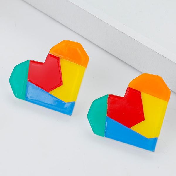 dangle & chandelier lifefontier korean rainbow color stitching resin love heart earrings for women simple candy geometric party jewelry, Silver
dangle & chandelier lifefontier korean rainbow color stitching resin love heart earrings for women simple candy geometric party jewelry, Silver