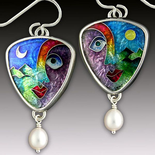dangle & chandelier 2021 asymmetry creative abstract enamel colorful earrings sun moon face celestial pattern pendant with pearls women, Silver
dangle & chandelier 2021 asymmetry creative abstract enamel colorful earrings sun moon face celestial pattern pendant with pearls women, Silver