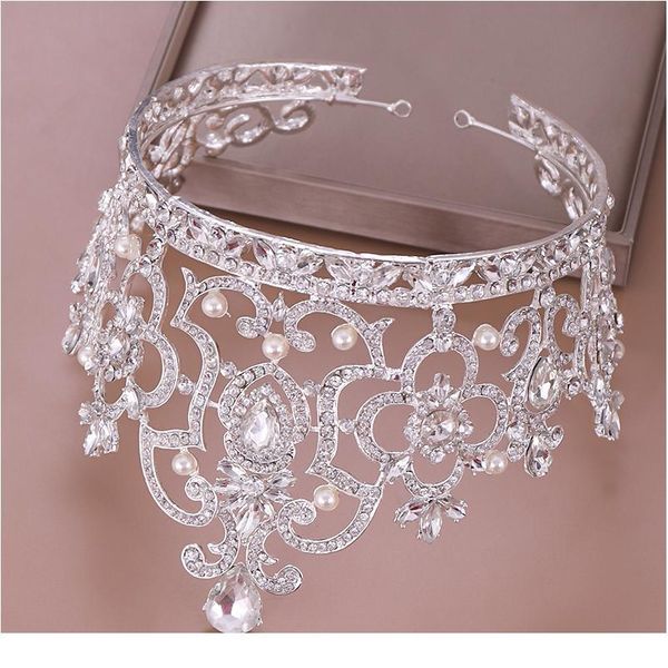 trendy queen diadem crystal crown wedding hair accessories ornaments crystal pearl tiara & crown king head jewelry brida jllzoh, Silver
trendy queen diadem crystal crown wedding hair accessories ornaments crystal pearl tiara & crown king head jewelry brida jllzoh, Silver