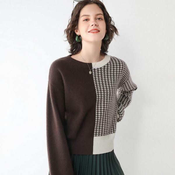 women's sweaters winter 100% wool hairy knit cashmere sweater thicker warm female houndstooth loose round-neck f2187, White;black
women's sweaters winter 100% wool hairy knit cashmere sweater thicker warm female houndstooth loose round-neck f2187, White;black